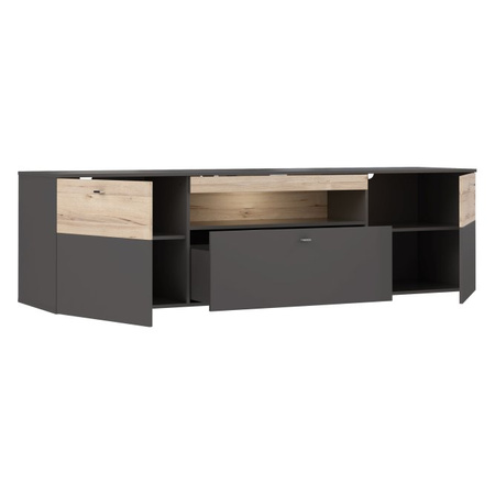 Szafka RTV nowoczesna i szeroka z podświetlana do salonu Como Forte