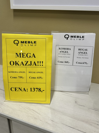 Zestaw komoda i regał z kolekcji Angel Meble Wójcik