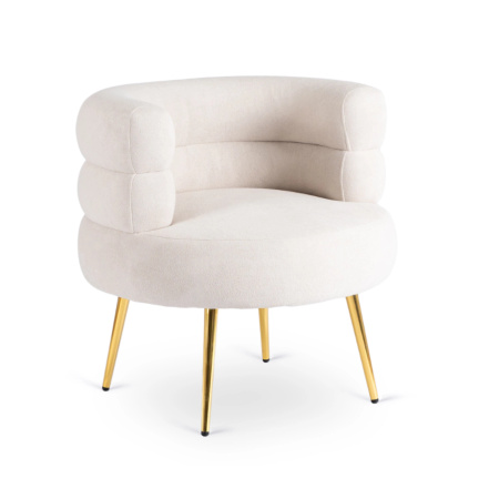 Fotel wypoczynkowy kremowy na nóżkach Preston