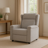 Fotel rozkładany jednoosobowy wypoczynkowy z podnóżkiem szary nowoczesny Spencer  