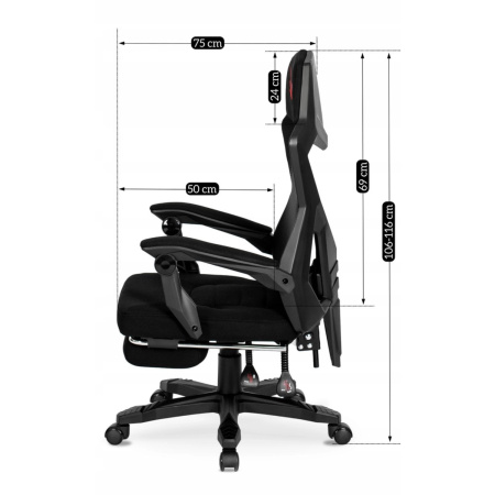 Fotel komputerowy gamingowy dla gracza nowoczesny czarny