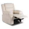 Fotel rozkładany beżowy sztruksowy z podnóżkiem Arturo