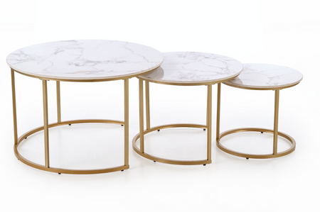 Zestaw ław kawowych okrągłych do salonu Gilda