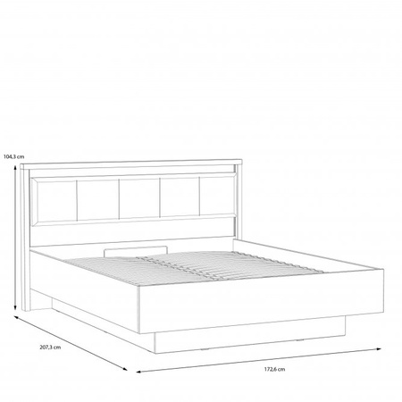 Łóżko z pojemnikiem na pościel dwuosobowe do sypialni