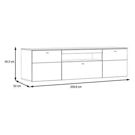 Szafka RTV nowoczesna i szeroka z podświetlana do salonu Como Forte