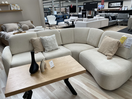 Narożnik z funkcją spania beżowy Stone Zoya