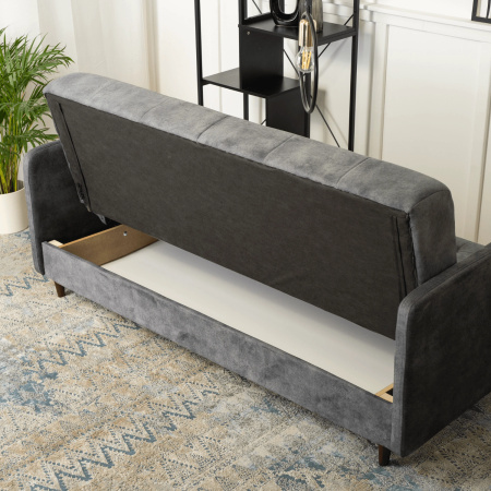 Sofa szara z funkcją spania na nóżkach do salonu Tivoli 