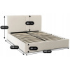 Łóżko tapicerowane kremowe z podnoszonym stelażem 140x200 Marsylia