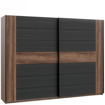 Szafa przesuwna duża pojemna do sypialni 270 cm Bellevue dąb szlachetny Forte