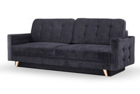 Sofa trzyosobowa na nóżkach z funkcją spania szara Vegas