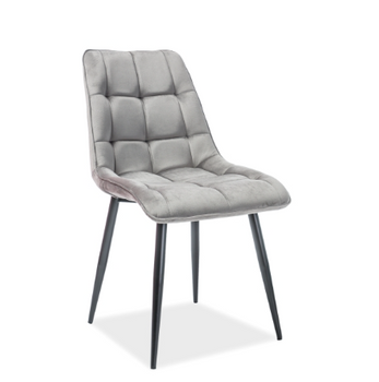 Krzesło szare tapicerowane do jadalni Chic Velvet