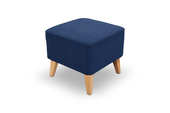 Pufa, podnóżek na nóżkach granatowa Old School 