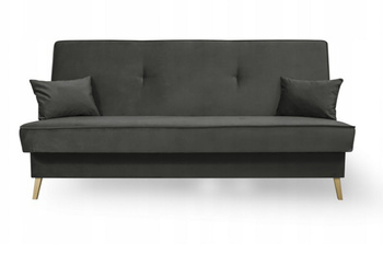 Wersalka na nóżkach do salonu nowoczesna z funkcją spania grafitowa Tori