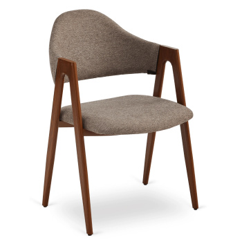 Krzesło tapicerowane do jadalni Ruiz beżowe/orzech