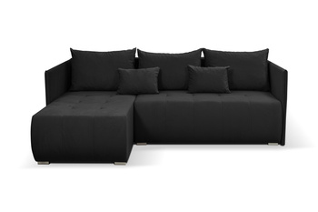 Narożnik rozkładany z pojemnikiem na pościel poduszkami szary Noa