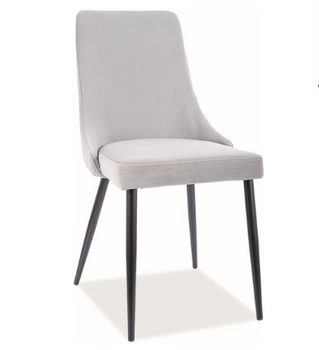 Krzesło nowoczesne szare do jadalni Piano B Matt Velvet 