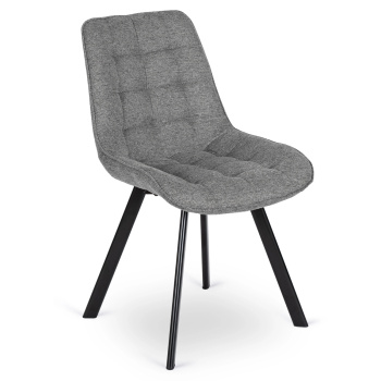 Krzesło do jadalni tapicerowane Rick 2 szare styl loftowy nowoczesne