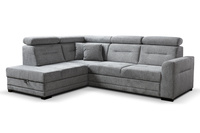 Narożnik rozkładany modułowy z ruchomymi zagłówkami szary Salto