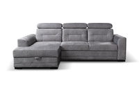 Narożnik rozkładany szary z regulowanymi zagłówkami Costa