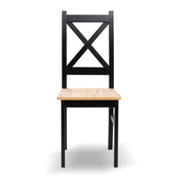 Krzesło krzyżak drewniane czarne do jadalni do kuchni