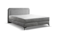 Łóżko tapicerowane na nóżkach z podnoszonym stelażem  tapicerowanym zagłówkiem 160x200 Luno 