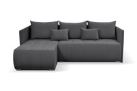 Narożnik z funkcją spania i pojemnikiem na pościel do małego salonu szary Noa