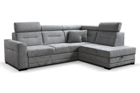 Narożnik szary modułowy z funkcją spania i pojemnikiem na pościel Salto 