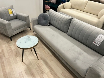 Zestaw wypoczynkowy kanapa, fotel i pufa Interior